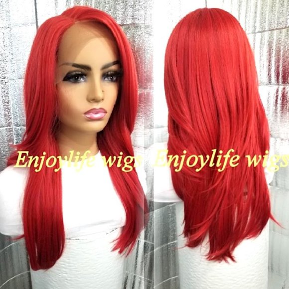 wowfactor celebrity wavy lacefront wig bold red